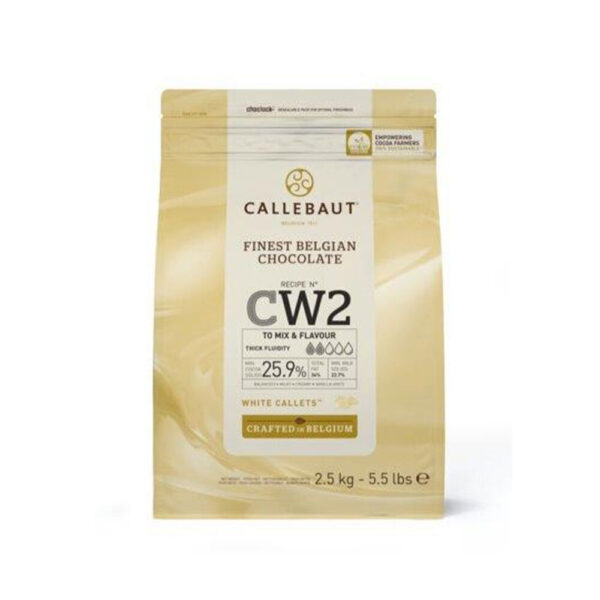 Baltā šokolāde Callebaut WHITE CALLETS (25,9%), 2,5kg