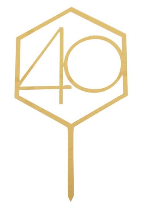 Akrila kūkas dekorācija „40”, 1 gab.